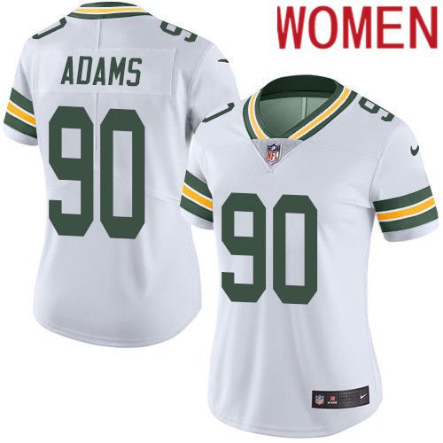 Women Green Bay Packers #90 Montravius Adams White Nike Vapor Limited NFL Jersey